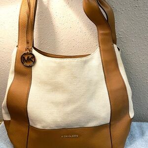 Michael Kors Tan and Cream Women's Hobo Bag